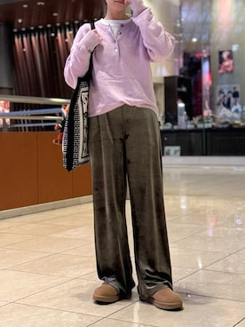 「アイテム（トートバッグ、ブラック系）」を使った、uky12さん（レディース・154cm）の冬コーディネート