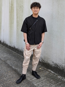 「A-POC（エイポック）のアイテム（パンツ）」を使った、marcowan00さん（メンズ・168cm）の冬コーディネート