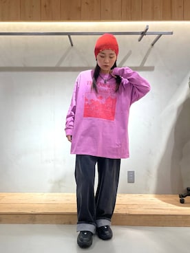 「PBLIM（ページボーイリム）のアイテム（パンツ）」を使った、hinako2424さん（レディース・153cm）の冬コーディネート