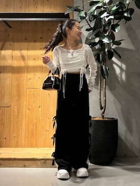 「PAGEBOY（ページボーイ）のレトロボストンBAG（ショルダーバッグ）」を使った、hinako2424さん（レディース・153cm）の夏コーディネート