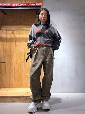 「PBLIM（ページボーイリム）のアイテム（パンツ）」を使った、hinako2424さん（レディース・153cm）の冬コーディネート