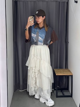 「PBLIM（ページボーイリム）のアイテム（Tシャツ/カットソー）」を使った、hinako2424さん（レディース・153cm）の夏コーディネート