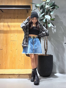 「アイテム（ニットキャップ/ビーニー）」を使った、hinako2424さん（レディース・153cm）の夏コーディネート