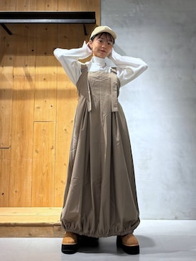 「PBLIM（ページボーイリム）のアイテム（キャップ）」を使った、hinako2424さん（レディース・153cm）の秋コーディネート