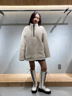 「PBLIM（ページボーイリム）のアイテム（ブルゾン）」を使った、hinako2424さん（レディース・153cm）の冬コーディネート