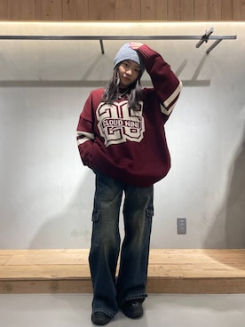 「PBLIM（ページボーイリム）のアイテム（パンツ）」を使った、hinako2424さん（レディース・153cm）の冬コーディネート