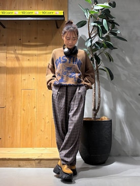 「PBLIM（ページボーイリム）のアイテム（パンツ）」を使った、hinako2424さん（レディース・153cm）の秋コーディネート