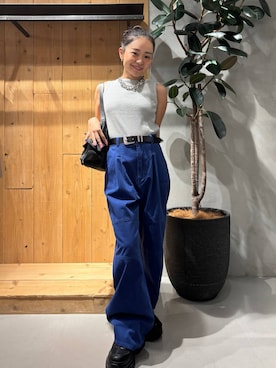 「PBLIM（ページボーイリム）のアイテム（パンツ）」を使った、hinako2424さん（レディース・153cm）の春コーディネート