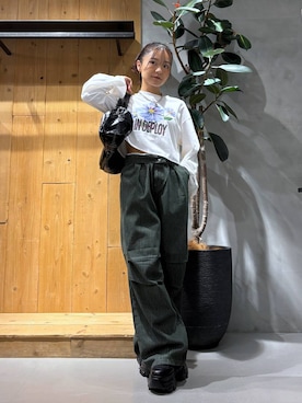 「PBLIM（ページボーイリム）のアイテム（パンツ）」を使った、hinako2424さん（レディース・153cm）の秋コーディネート