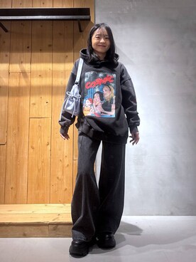 「PBLIM（ページボーイリム）のアイテム（パーカー）」を使った、hinako2424さん（レディース・153cm）の冬コーディネート