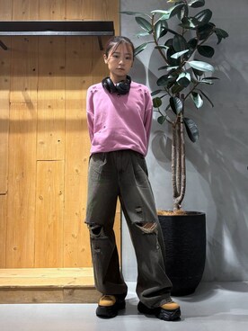 「ベルト」｜「アイテム（スウェット）」を使った、hinako2424さん（レディース・153cm）の秋コーディネート