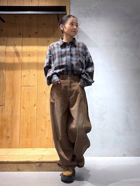 「PBLIM（ページボーイリム）のアイテム（パンツ）」を使った、hinako2424さん（レディース・153cm）の冬コーディネート