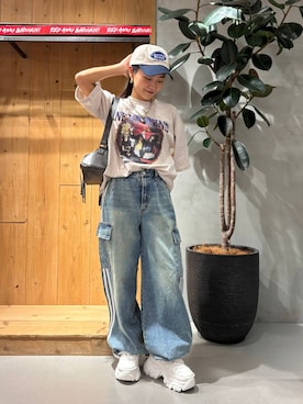 「PBLIM（ページボーイリム）のアイテム（パンツ）」を使った、hinako2424さん（レディース・153cm）の夏コーディネート