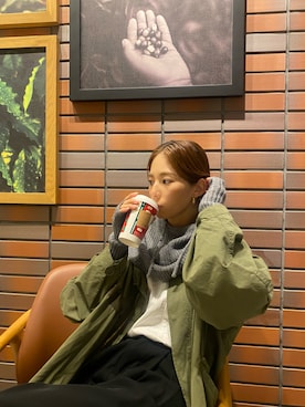 「アイテム（モッズコート）」を使った、yuca♡さん（レディース・166cm）の秋コーディネート