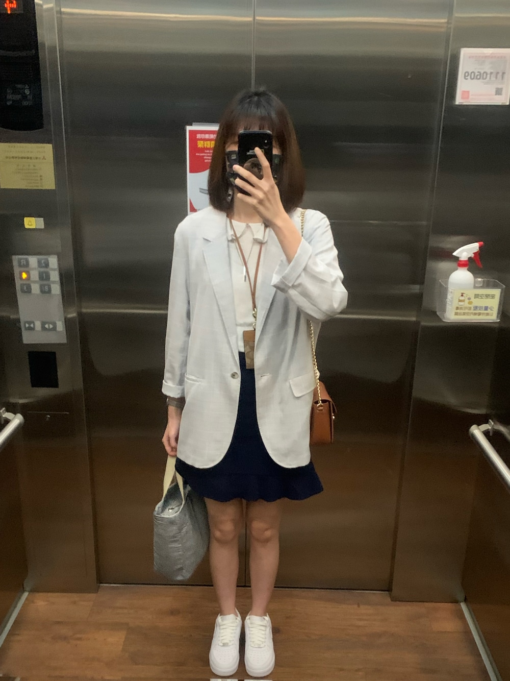 「PAZZOのアイテム（シャツ/ブラウス、ホワイト系）」を使った、♩LinLinLin♫さん（レディース・168cm）の夏コーディネートの1枚目の写真