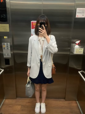 「UNIQLO（ユニクロ）のアイテム（ジャケット/アウター）」を使った、♩LinLinLin♫さん（レディース・168cm）の夏コーディネート