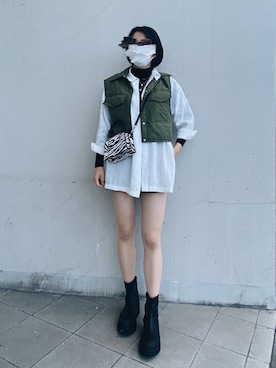 「アニマル」｜「アイテム（ジャケット/アウター）」を使った、gon.さん（レディース・165cm）の秋コーディネート