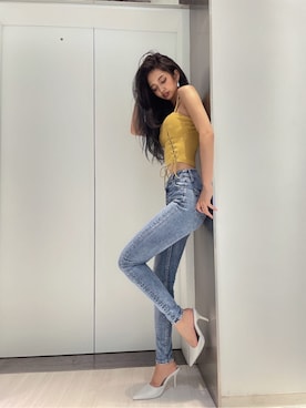 「GYDA（ジェイダ）のアイテム（ピアス（両耳用））」を使った、HARUKIさん（レディース・158cm）の夏コーディネート