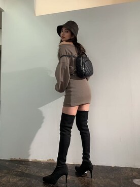 「GYDA（ジェイダ）のアイテム（ピアス（両耳用））」を使った、HARUKIさん（レディース・158cm）の夏コーディネート