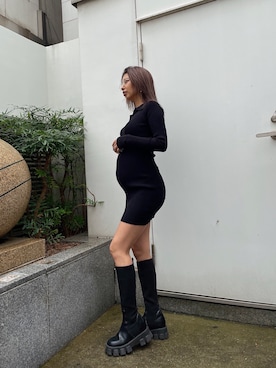 「GYDA（ジェイダ）のアイテム（その他シューズ）」を使った、HARUKIさん（レディース・158cm）の冬コーディネート