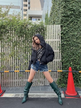 「アイテム（その他シューズ、グリーン系）」を使った、HARUKIさん（レディース・158cm）の秋コーディネート