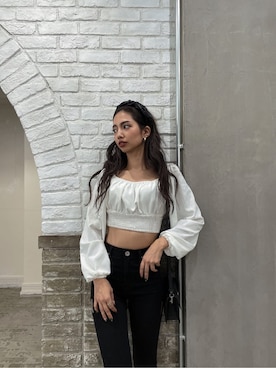 「GYDA（ジェイダ）のアイテム（その他ヘアアクセサリー）」を使った、HARUKIさん（レディース・158cm）の春コーディネート