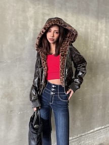 Hoodie Fake Leatherコート｜ジェイダ（GYDA）アウトレット公式通販