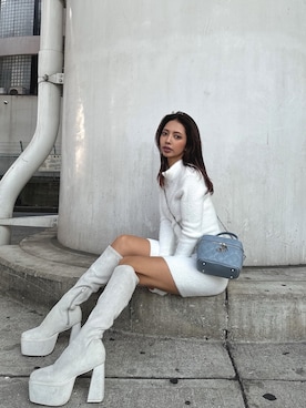 「GYDA（ジェイダ）のアイテム（ワンピース）」を使った、HARUKIさん（レディース・158cm）の秋コーディネート