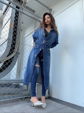 「GYDA（ジェイダ）のアイテム（その他アウター）」を使った、harukiさん（レディース・158cm）の冬コーディネート