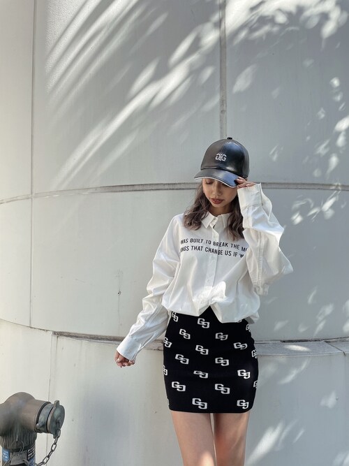 GYDA GG PATTERNニット スカートライクショートパンツ（ブラック