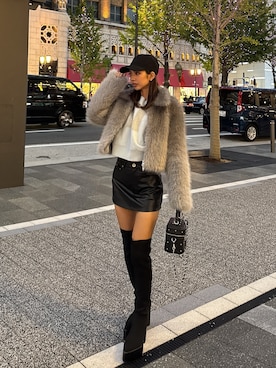 「アイテム（ブーツ）」を使った、HARUKIさん（レディース・158cm）の秋コーディネート