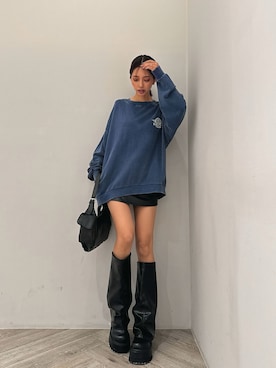 「アイテム（スウェット）」を使った、harukiさん（レディース・158cm）の夏コーディネート