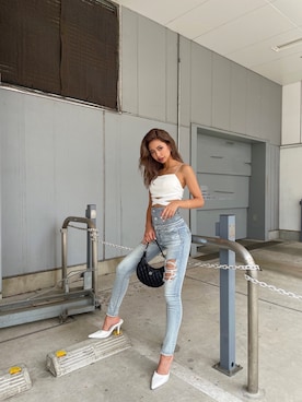 「アイテム（ブルゾン）」を使った、HARUKIさん（レディース・158cm）の夏コーディネート