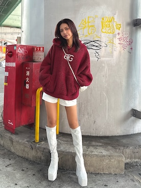 「アイテム（ブーツ）」を使った、harukiさん（レディース・158cm）の秋コーディネート