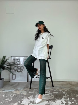 「GYDA（ジェイダ）のアイテム（ネックレス）」を使った、harukiさん（レディース・158cm）の春コーディネート