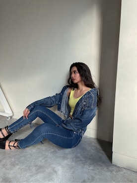 「GYDA（ジェイダ）のアイテム（テーラードジャケット）」を使った、HARUKIさん（レディース・158cm）の春コーディネート