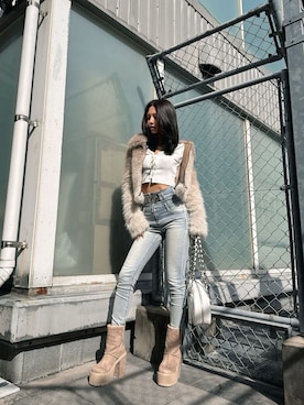 「アイテム（ダウンジャケット/コート）」を使った、HARUKIさん（レディース・158cm）の秋コーディネート