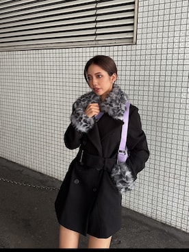 「アイテム（チェスターコート）」を使った、HARUKIさん（レディース・158cm）の秋コーディネート