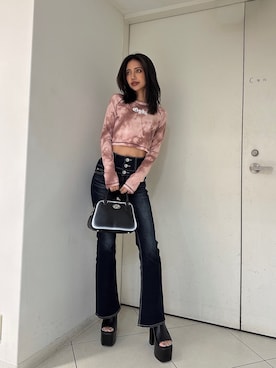 「GYDA（ジェイダ）のBASIC チャンキーサンダル（サンダル）」を使った、HARUKIさん（レディース・158cm）の夏コーディネート