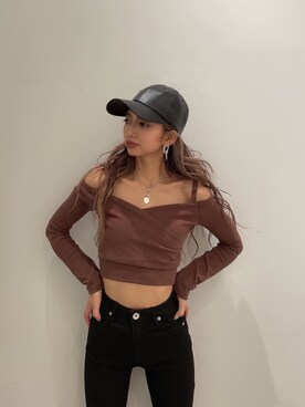 「GYDA（ジェイダ）のアイテム（ピアス（両耳用））」を使った、HARUKIさん（レディース・158cm）の秋コーディネート