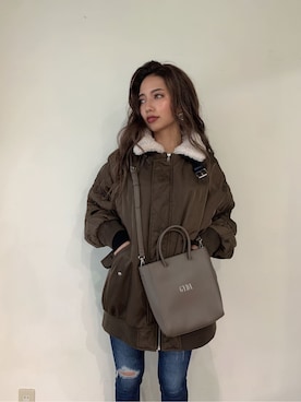 「GYDA（ジェイダ）のアイテム（ピアス（両耳用））」を使った、HARUKIさん（レディース・158cm）の秋コーディネート