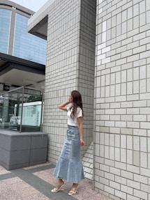 hussein chalayan スウェット再構築デザインスカート M H/W ボタンマーメイドデニムスカート|ジェイダ(GYDA