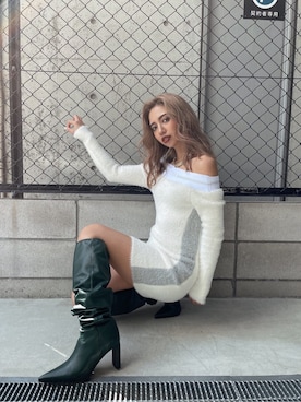 「アイテム（その他シューズ、グリーン系）」を使った、HARUKIさん（レディース・158cm）の秋コーディネート