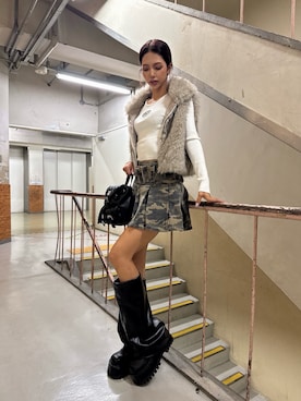「アイテム（バックパック/リュック）」を使った、harukiさん（レディース・158cm）の秋コーディネート
