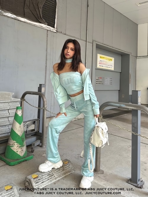 セール】GYDA×Juicy Couture GG JC Emboss Big Bling Velour Bustier