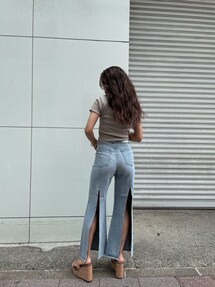GYDA H/W BACK SLITワイドデニムパンツ H/W BACK SLITワイドデニムパンツ｜ジェイダ（GYDA