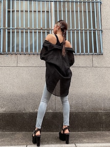 ハイウエストボタンスキニーデニム パンツ｜ジェイダ（GYDA