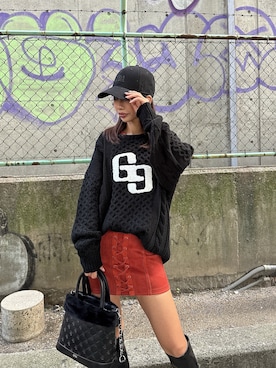 「アイテム（帽子）」を使った、HARUKIさん（レディース・158cm）の秋コーディネート