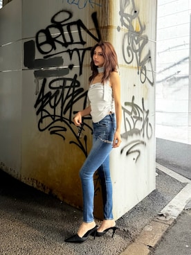 「GYDA（ジェイダ）のアイテム」を使った、HARUKIさん（レディース・158cm）の春コーディネート