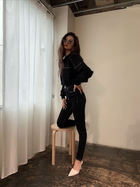 「GYDA（ジェイダ）のアイテム（ピアス（両耳用））」を使った、HARUKIさん（レディース・158cm）の秋コーディネート